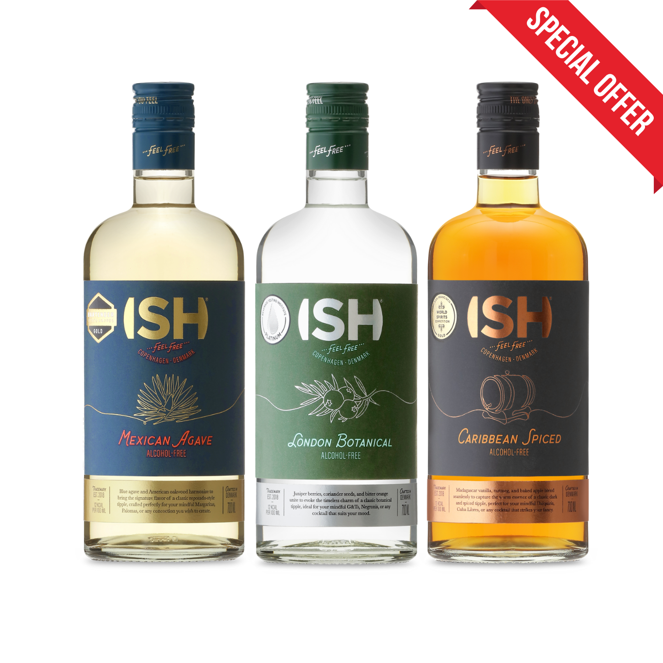 Cocktail Party Set fără alcool - 3 x 700ml - alternative la gin, rom și tequila