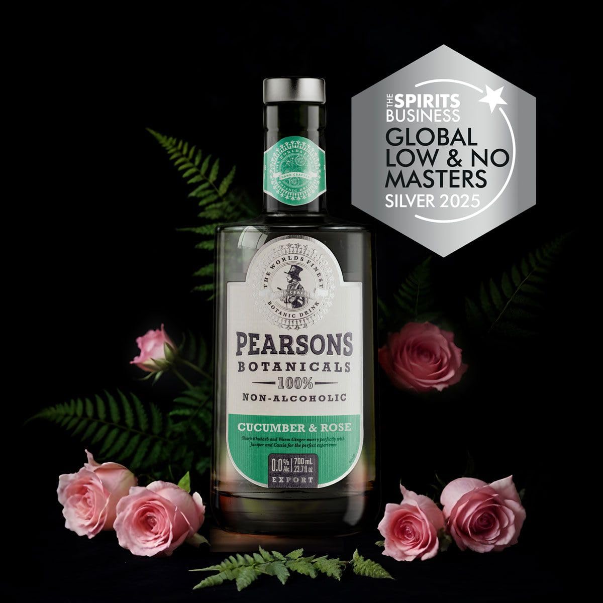 Pearsons Botancials Cucumber & Rose - Alternativa fără alcool la Gin 0.7L