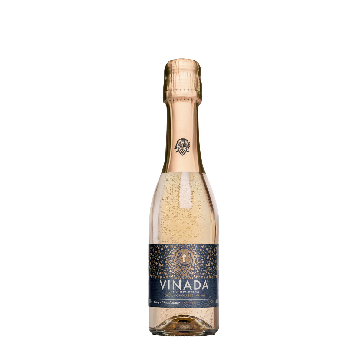 VINADA Crispy Chardonnay Mini 0% - vin spumant alb fara alcool 0.2L