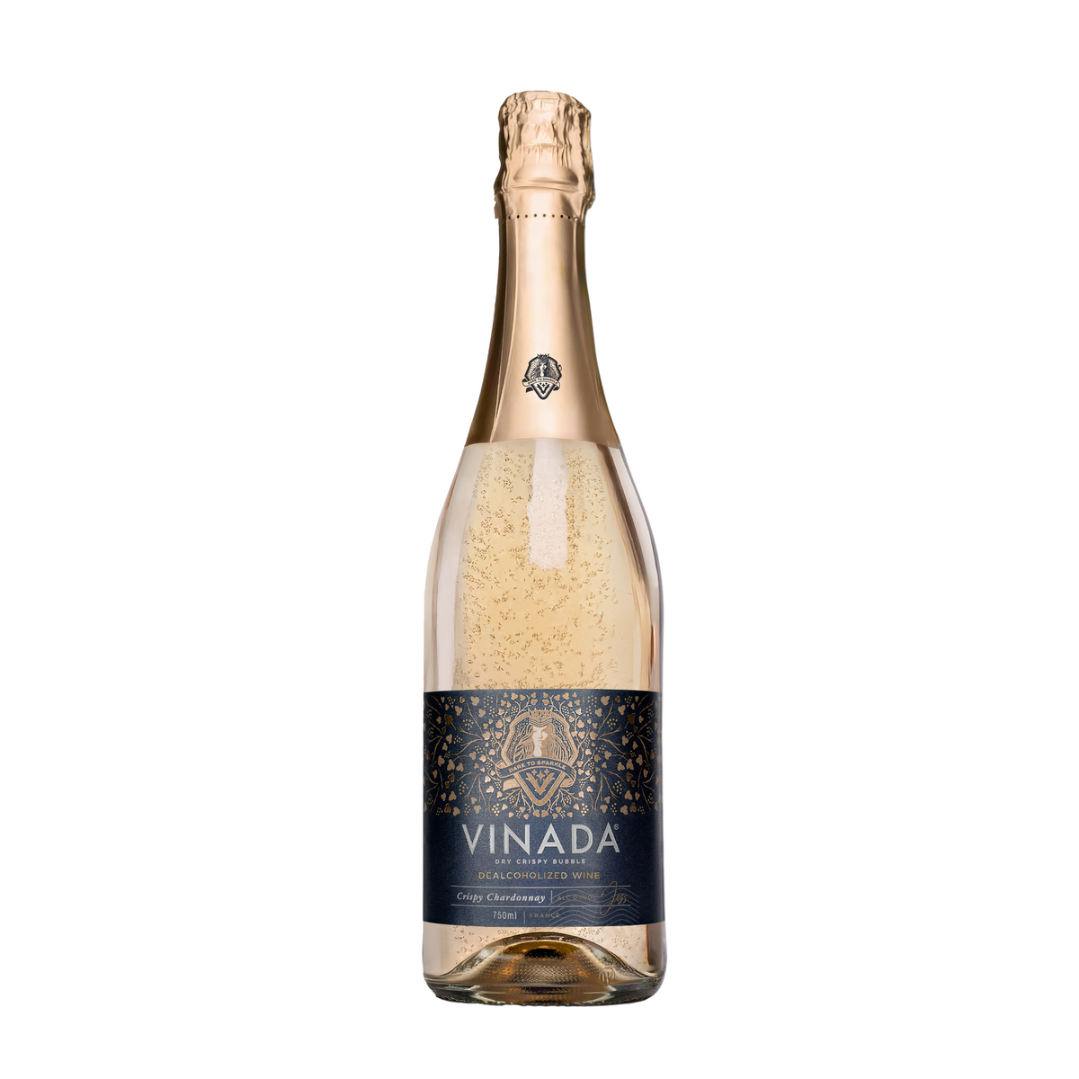 VINADA Crispy Chardonnay 0% - vin spumant alb fara alcool 0.75L