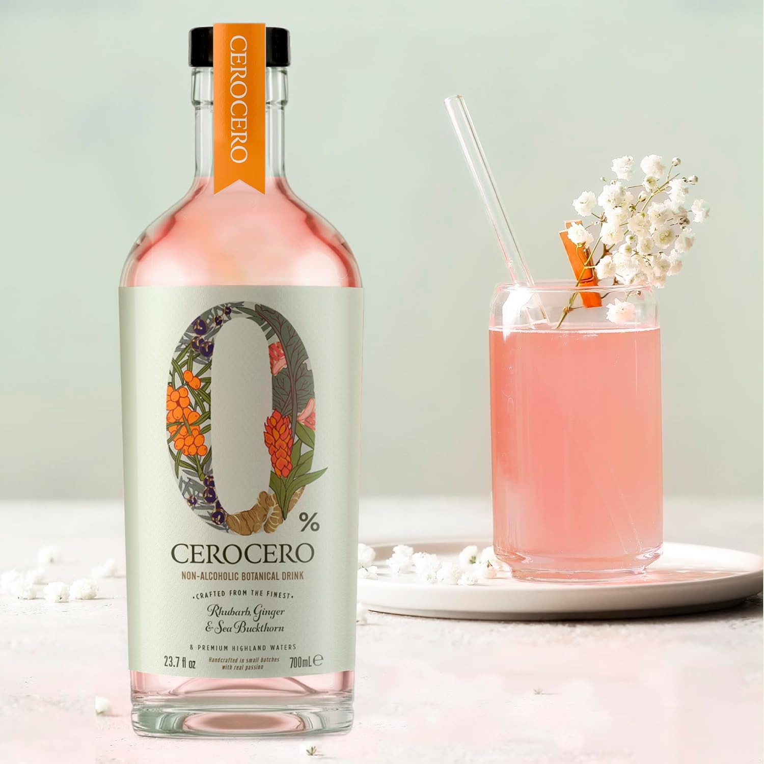 CeroCero Rhubarb, Ginger and Sea Buckthorn - Alternativa fara alcool la Gin 0.7L