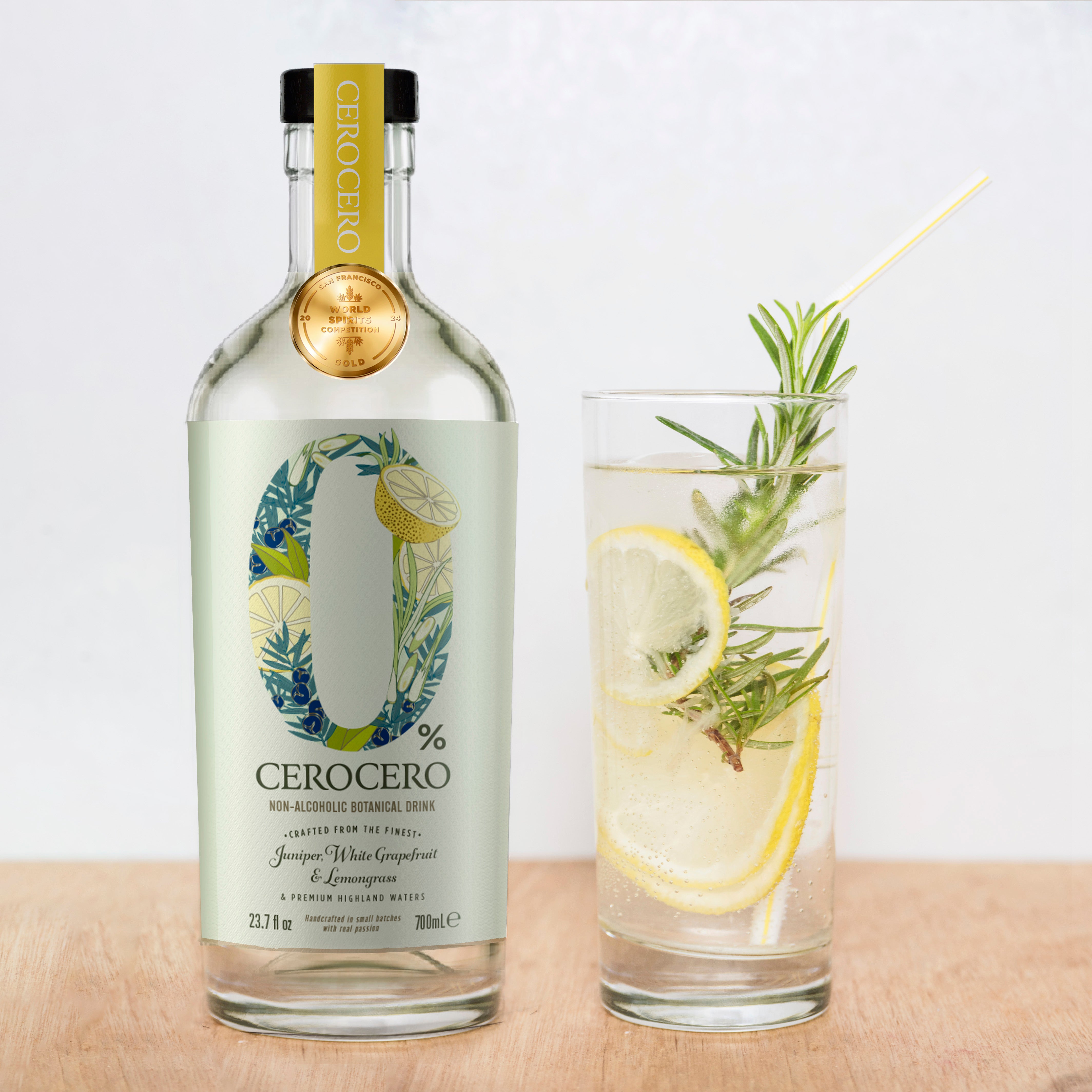 CeroCero White Grapefruit & Lemongrass - Alternativa fara alcool la Gin 0.7L